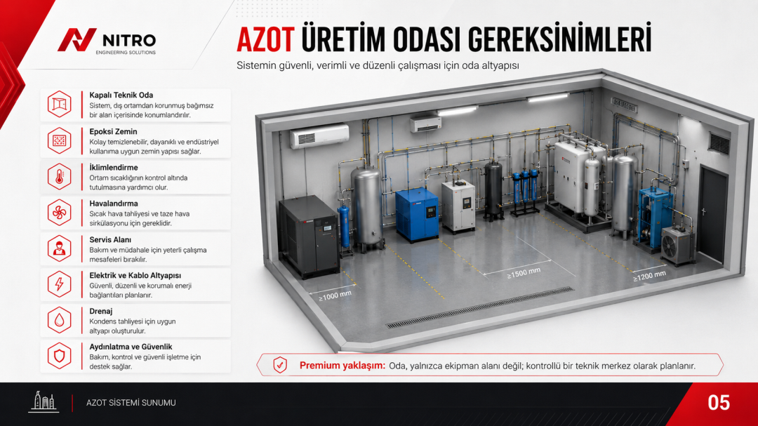 Azot üretim odası gereksinimleri